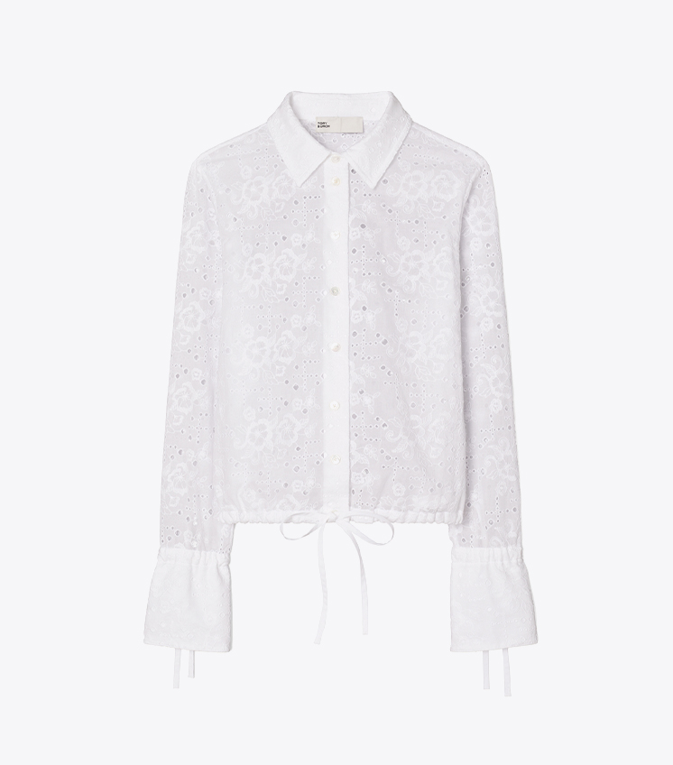 COTTON EYELET BLOUSE