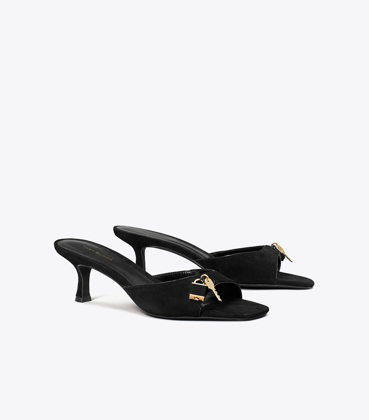 Lock Kitten Heel Sandal