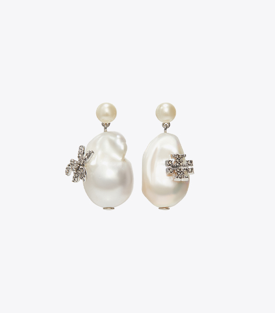 MOONDANCE PEARL AND FLOWER DROP EARRINGS