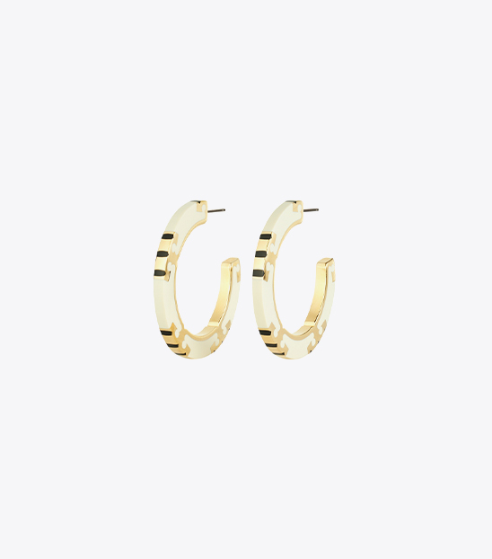 T STRIPE HOOP EARRINGS