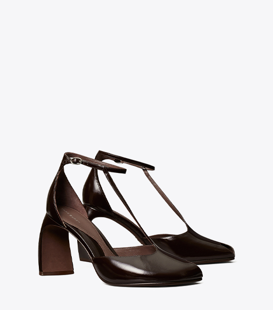 PEEP-TOE T-STRAP HEELED SANDAL