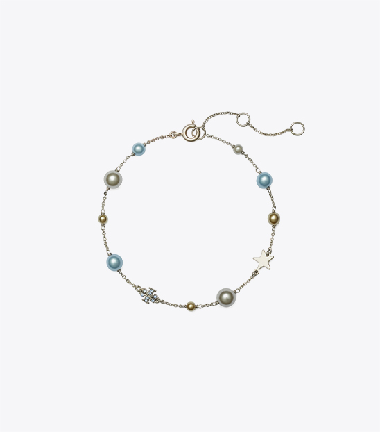DELICATE MOONDANCE PEARL AND STAR BRACELET