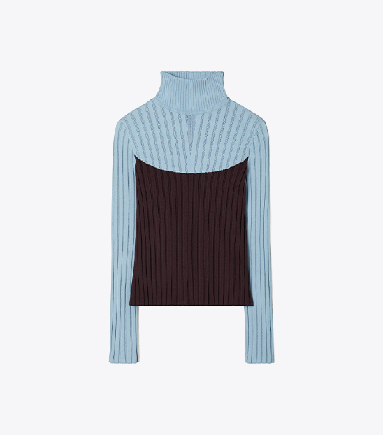 COLORBLOCK TURTLENECK SWEATER