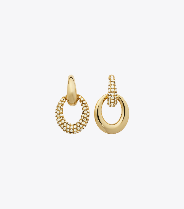Pierced Pavé Doorknocker Earrings