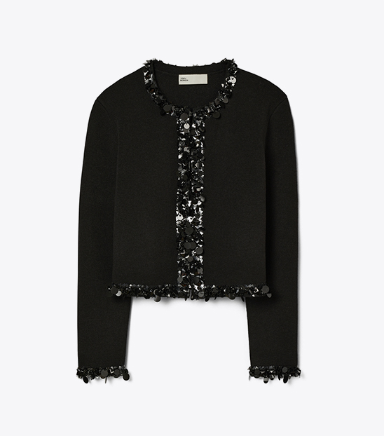 EMBELLISHED CROPPED CARDIGAN