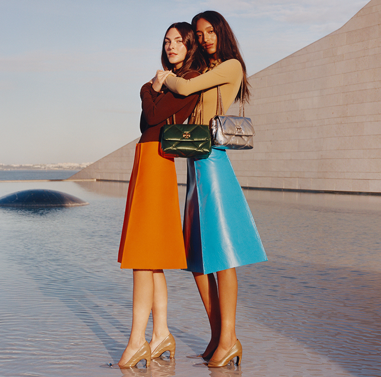 302 Tory Burch 羊革 チェーン ノーカラー レザージャケット 302 Tory