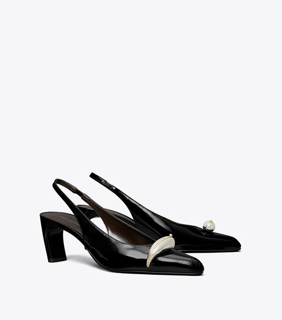 PIERCED SLINGBACK HEELS